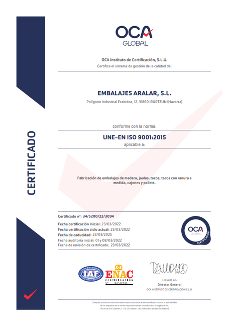 Certificado ISO